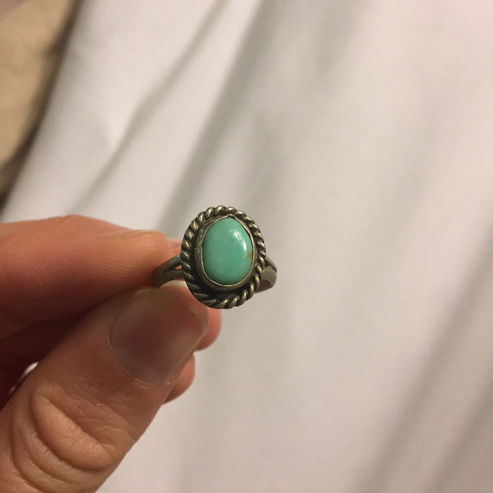 Turquoise and silver ring